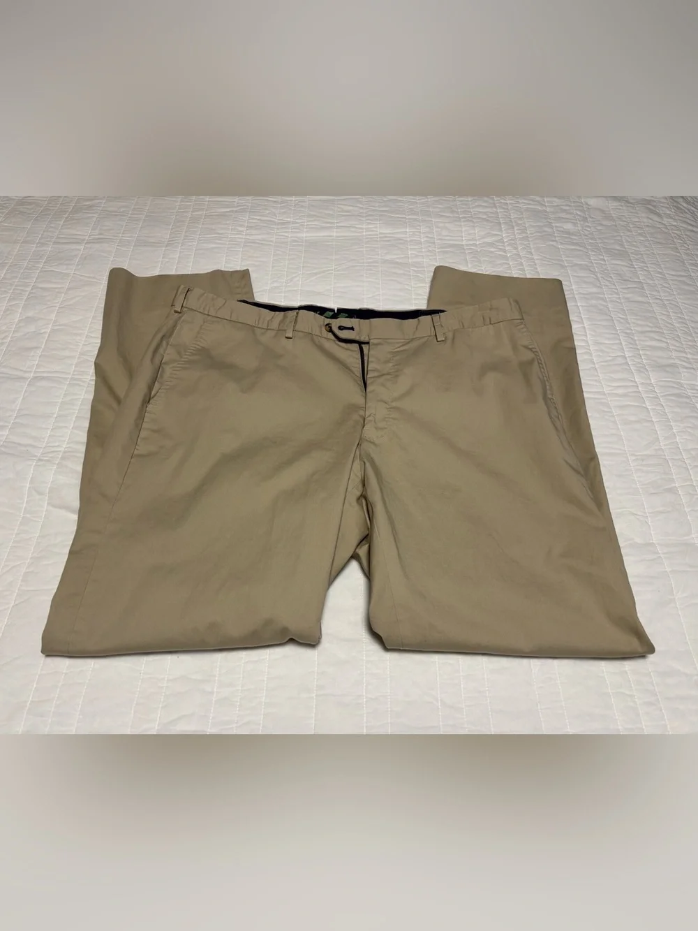 Henry Sage The Ultimate Khaki Pima Cotton Pants Tan 40 x 31